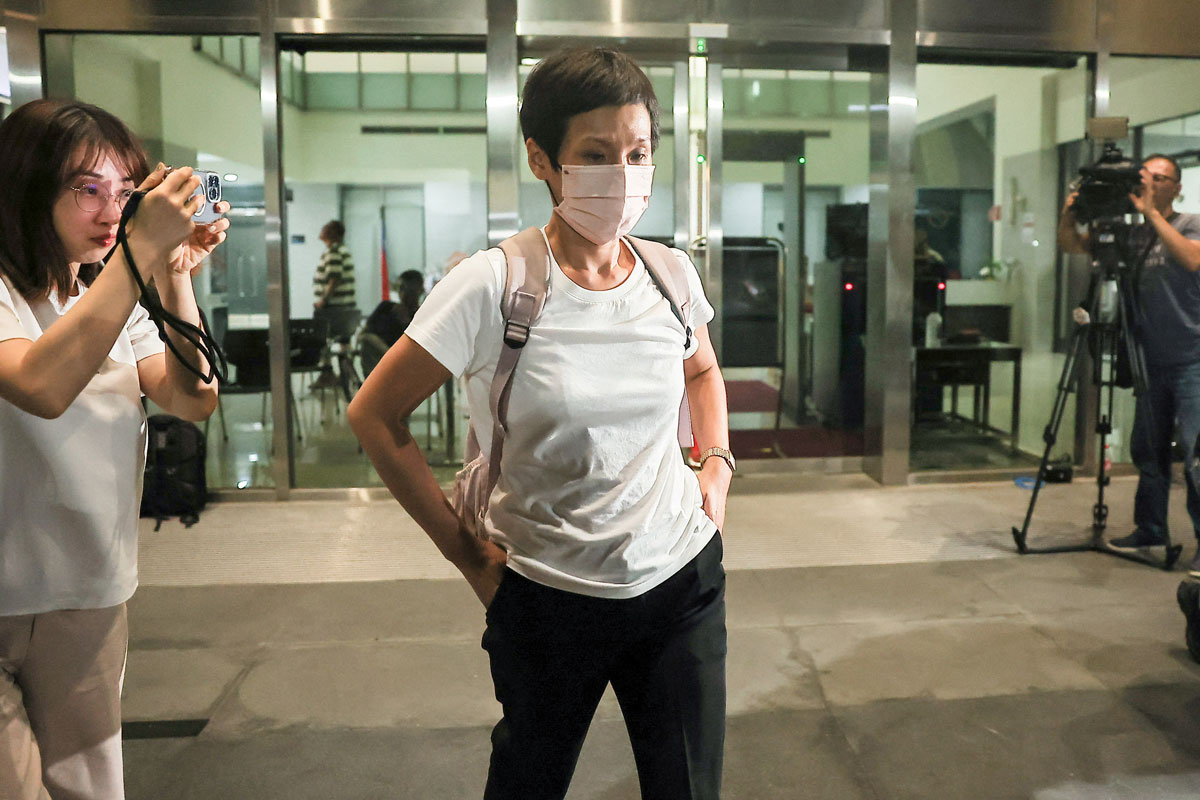 A photo showing  Teresa Wu, representative of Apollo Systems LTD leaves Taiwan Shilin District Prosecutors Office in Taipei, Taiwan. This photo was taken by Ann Wang on September 19, 2024.